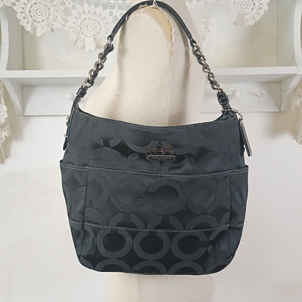 Coach Black Signature Shoulder Bag and Wallet